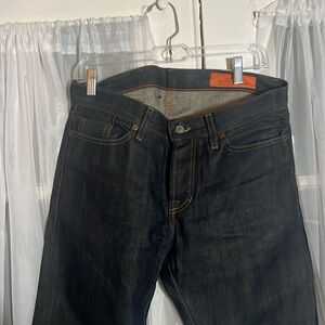 Jean Shop Orange Selvage Pants Men’s Size 30 Long Slim Fit Button Fly